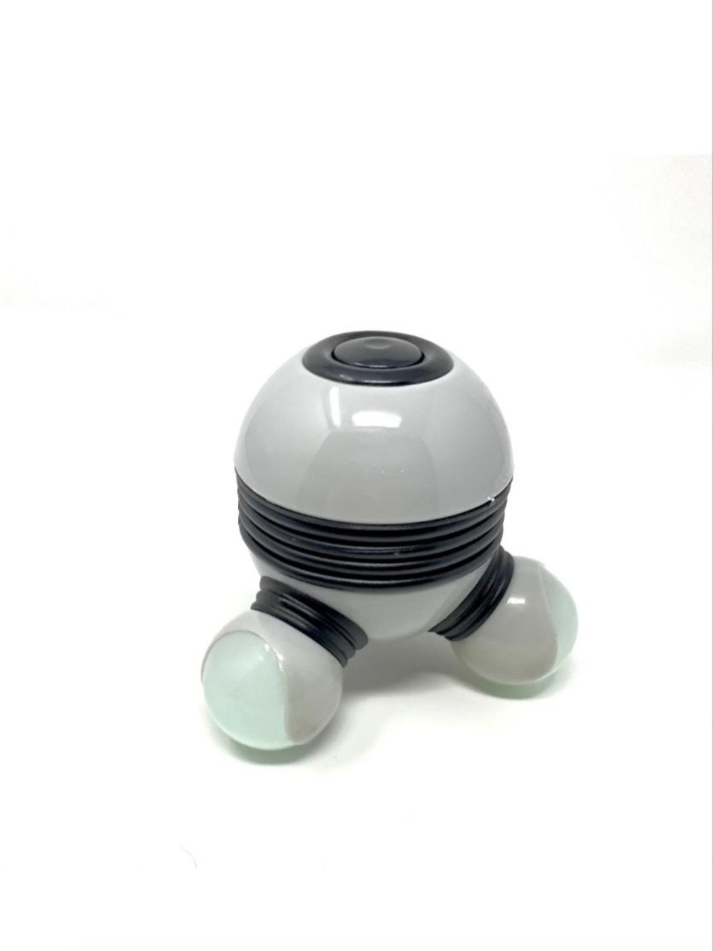 Handheld 3-Point Massage Roller in White and Black - Picture 2 of 4